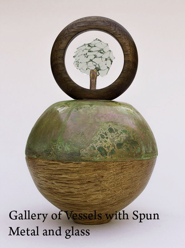 Tree of Life Oak Vessel with patinated brass
